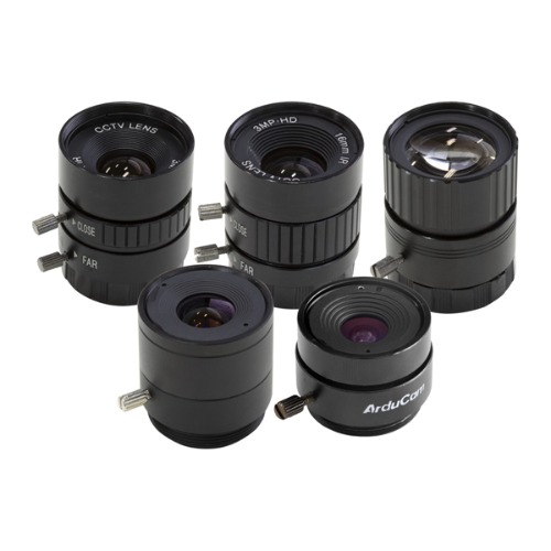 아두캠 CS 마운트 렌즈 키트 -5개, 14도 ~ 65도 (Arducam CS-Mount Lens Kit -5pcs included, 14deg to 65deg)