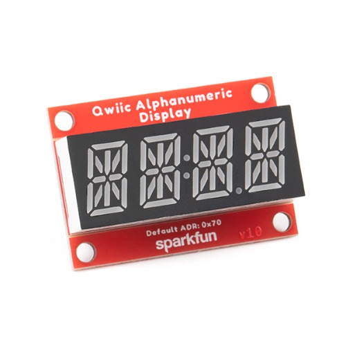 알파뉴메릭 I2C 디스플레이 -빨강색, 4자리수, VK16K33 (SparkFun Qwiic Alphanumeric Display - Red)