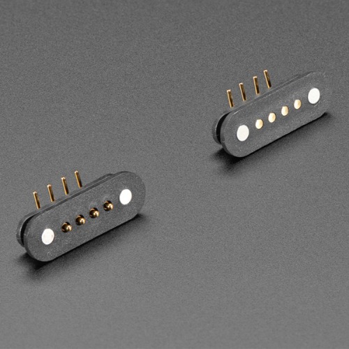자석 핀 커넥터 헤더 암/수 1쌍 -4핀, 오른각 (DIY Magnetic Connector - Right Angle Four Contact Pins)