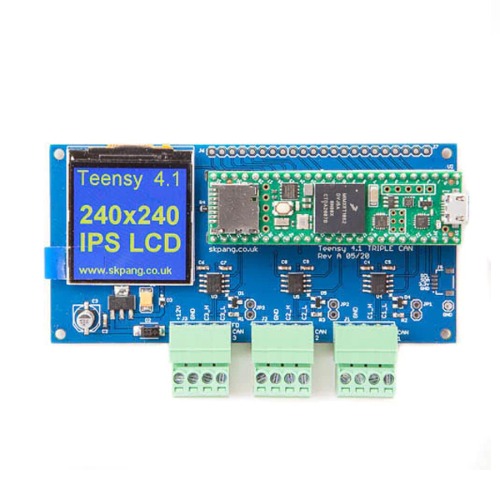트리플 CAN 보드 -LCD, CAN FD x 1, CAN2.0B x 2 (Teensy 4.1 Triple CAN Board with 240x240 IPS LCD)