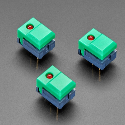 스텝 스위치 3개 -빨강 LED (Step Switch with LED - Three Pack of Green with Red LED - PB86)