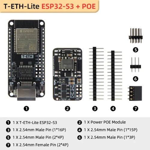 LILYGO T-ETH-Lite ESP32-S3 WiFi/BLE/POE 이더넷 보드 (LILYGO T-ETH-Lite -ESP32-S3 POE)