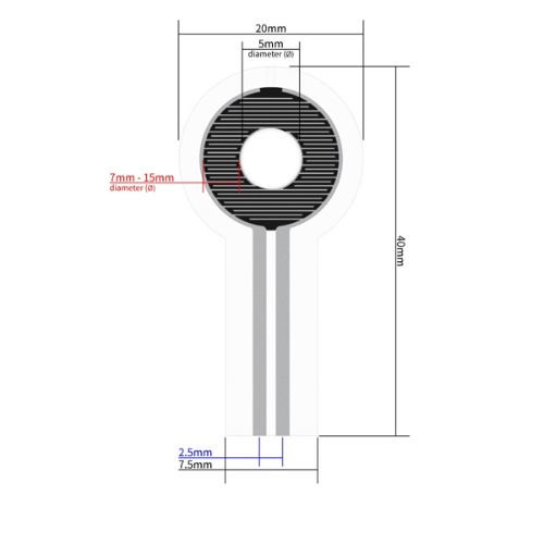 FSR 감압 센서 -15mm, 원형 도넛(Force Sensitive Resistor - 15mm, Round)