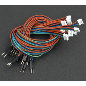 4핀 JST PH 커넥터 - 숫 점퍼 와이어 10개 (Gravity: 4Pin PH2.0 to DuPont Male Connector I2C/ UART Cable Pack (30cm))