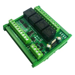 4채널 RS485 릴레이 -DIN 레일, 12V, 2디지털입력, 3아날로그입력 (4 Channel RS485 Relay -DIN Rail, 12V, 2 Digital / 3 Analog Input)