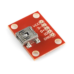 mini-B USB 커넥터 모듈(Sparkfun Breakout Board for USB Mini-B)