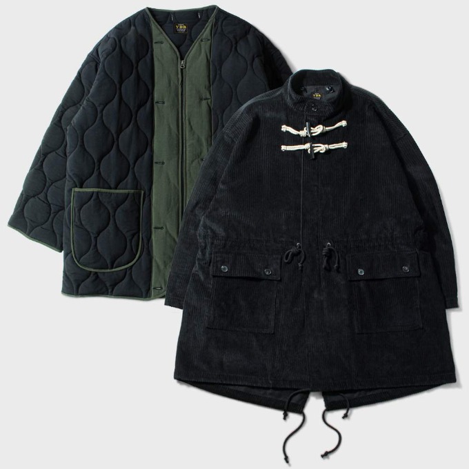 CORDUROY TOGGLE FISHTAIL PARKA [Black Night] SET