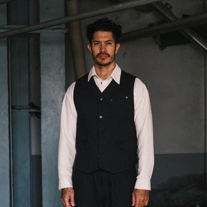 Railroad Denim Vest [Black]