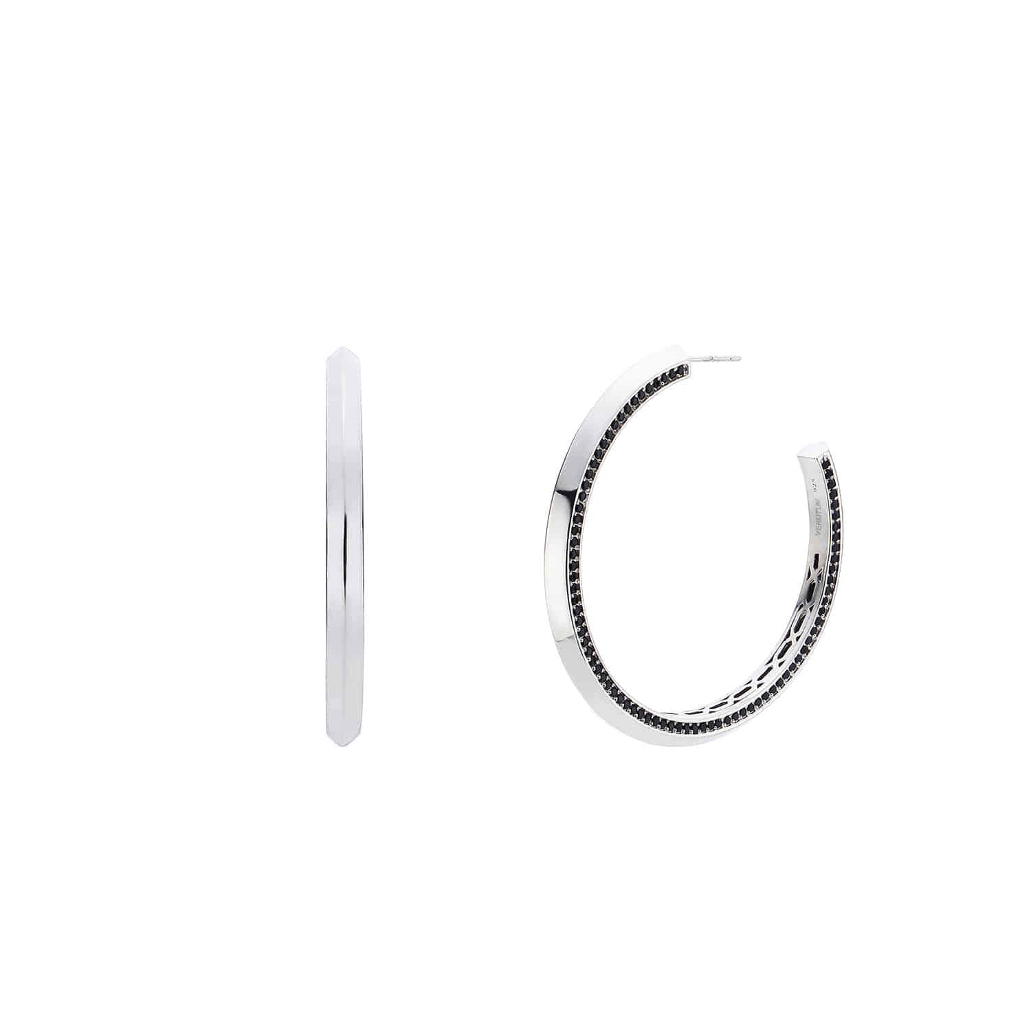 CVE00720 : V  black hoop Earring L