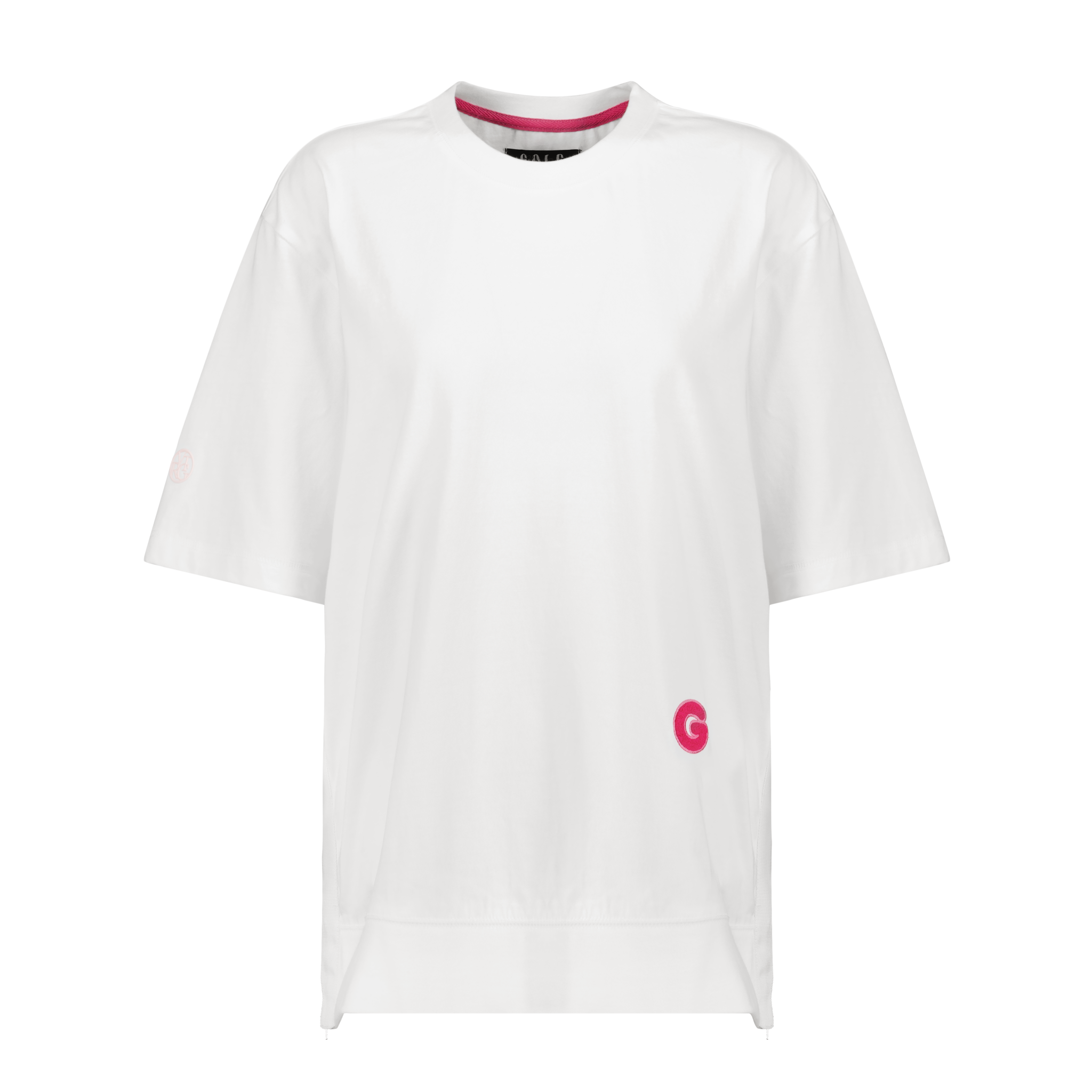 RTW-GTS016W : G Logo Side Zipper T-ShirtsㅣWomen&#039;sㅣWhite