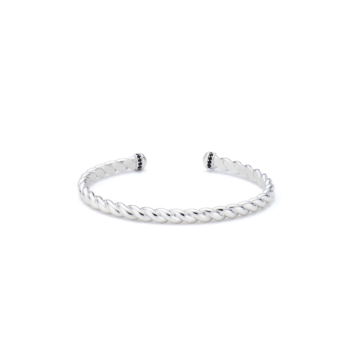 VAB004 : Rope Pattern Black Bangle