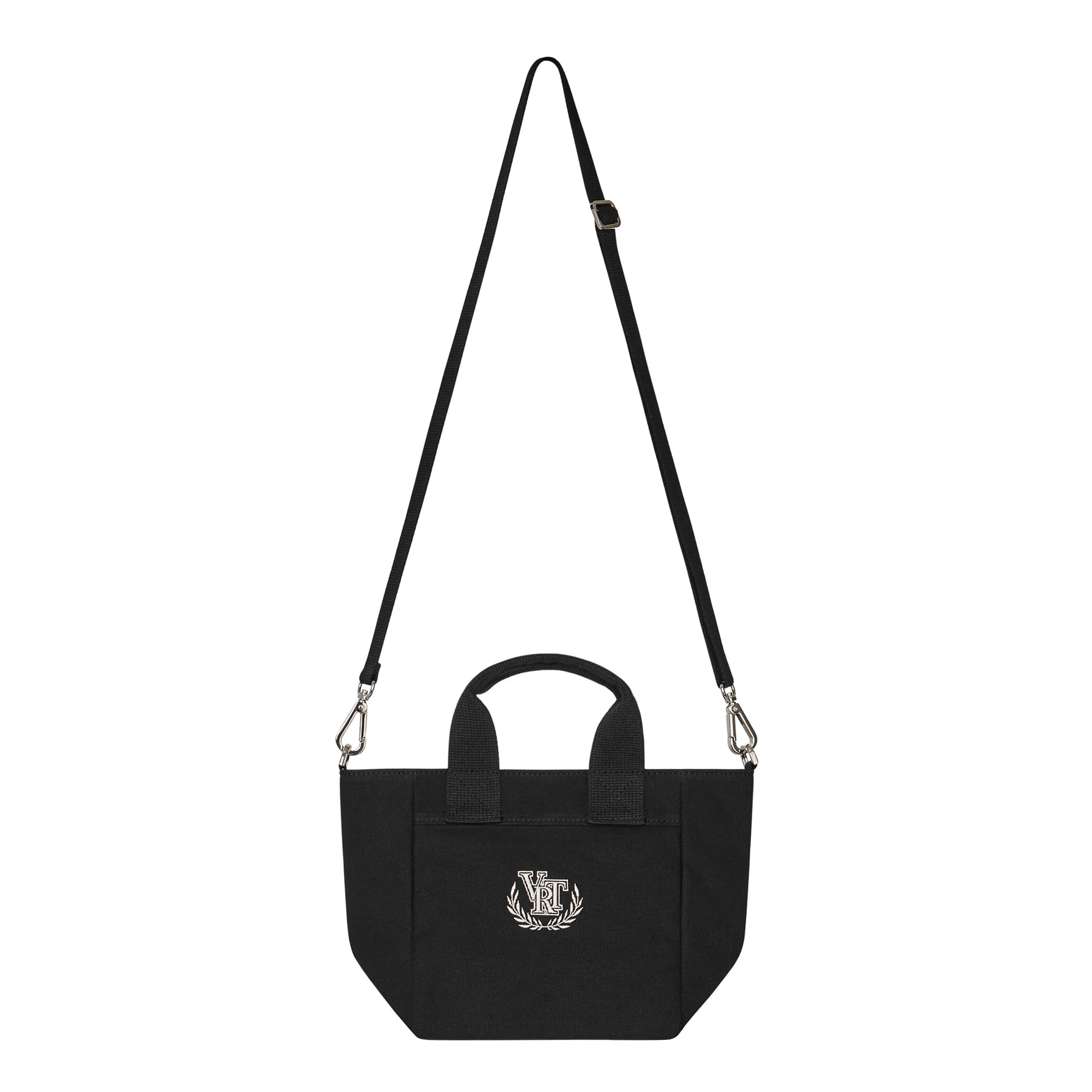 AC-TB027 : VRT Laurel Logo Small Canvas Cross BagㅣBlack