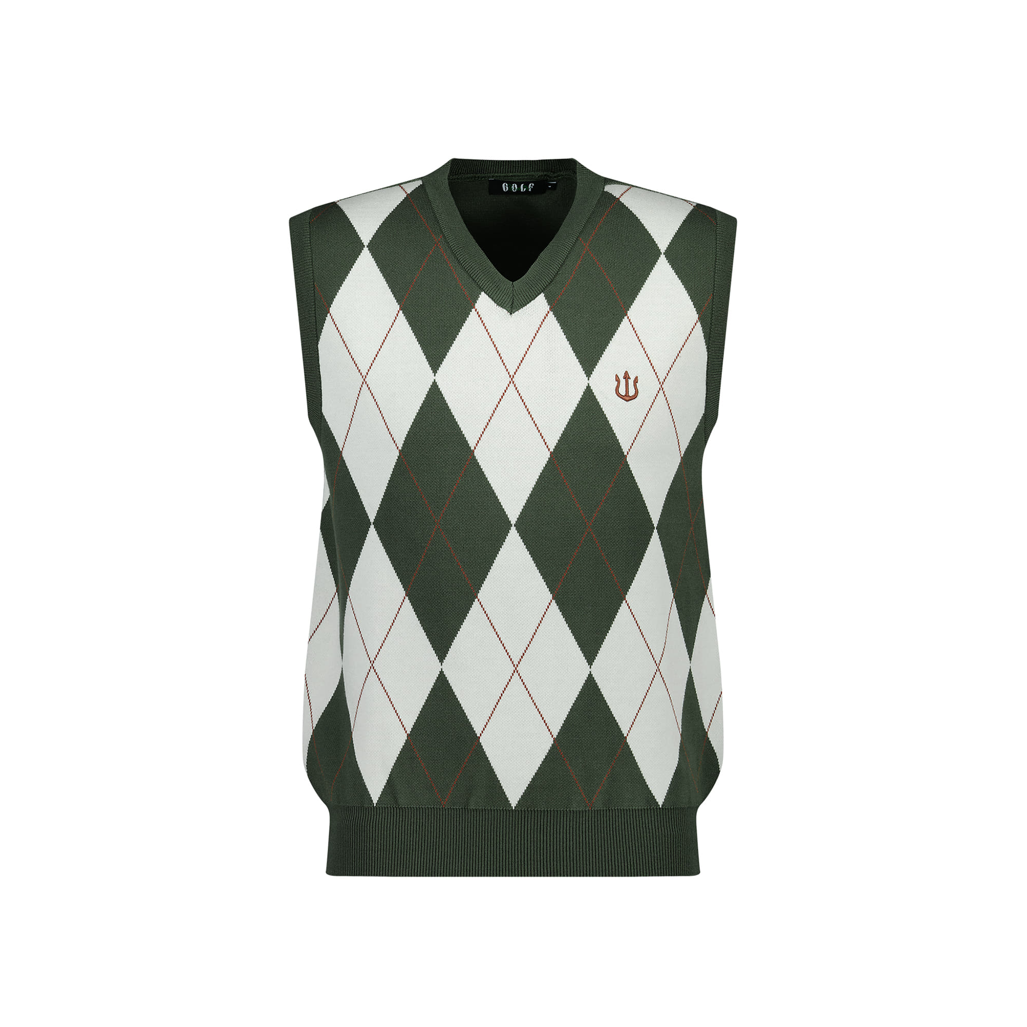 VGH4SV107M : V-Argyle Knit Vest-UㅣUnisexㅣGreen