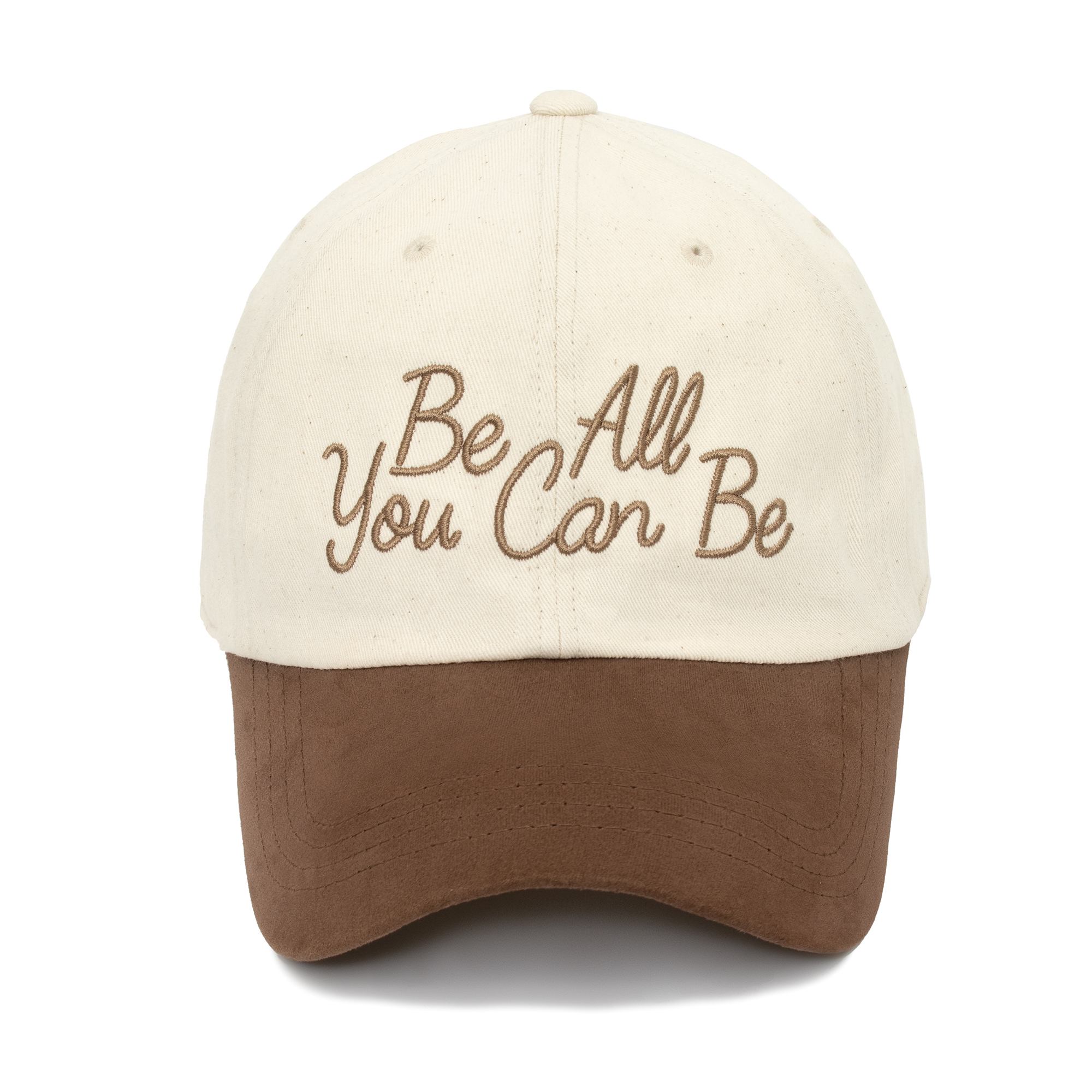 HW-BC164 : “Be All You Can Be” Suede Brim CapㅣIvory Brown