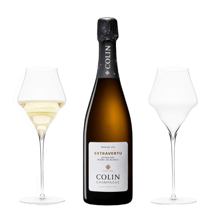 Colin Extravertu Premier Cru Extra-Dry + JOSEPHINE No 4 – Champagne Gift Box (2 Glass)