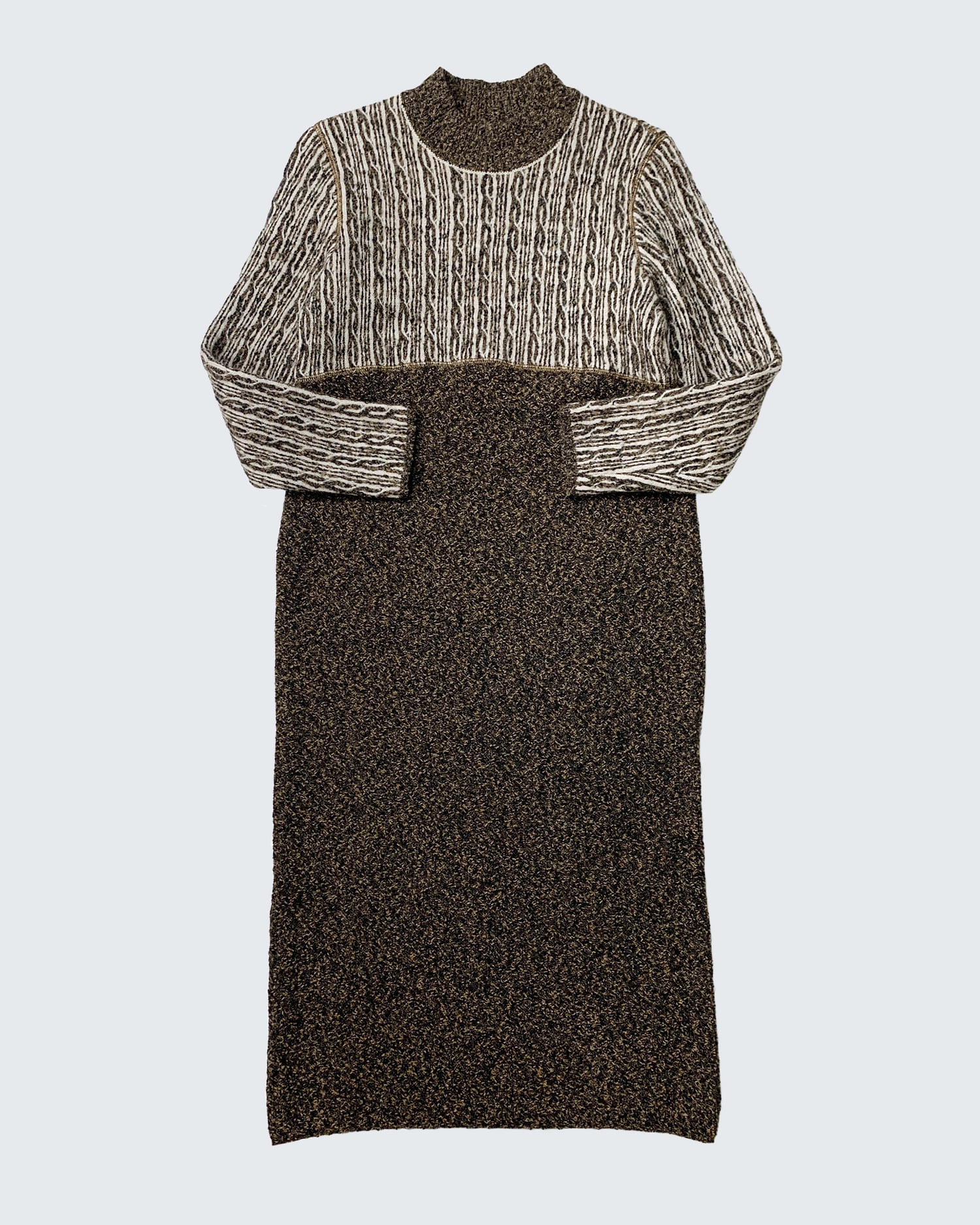 WOOL KNITTING PATTERN LONG DRESS (M)