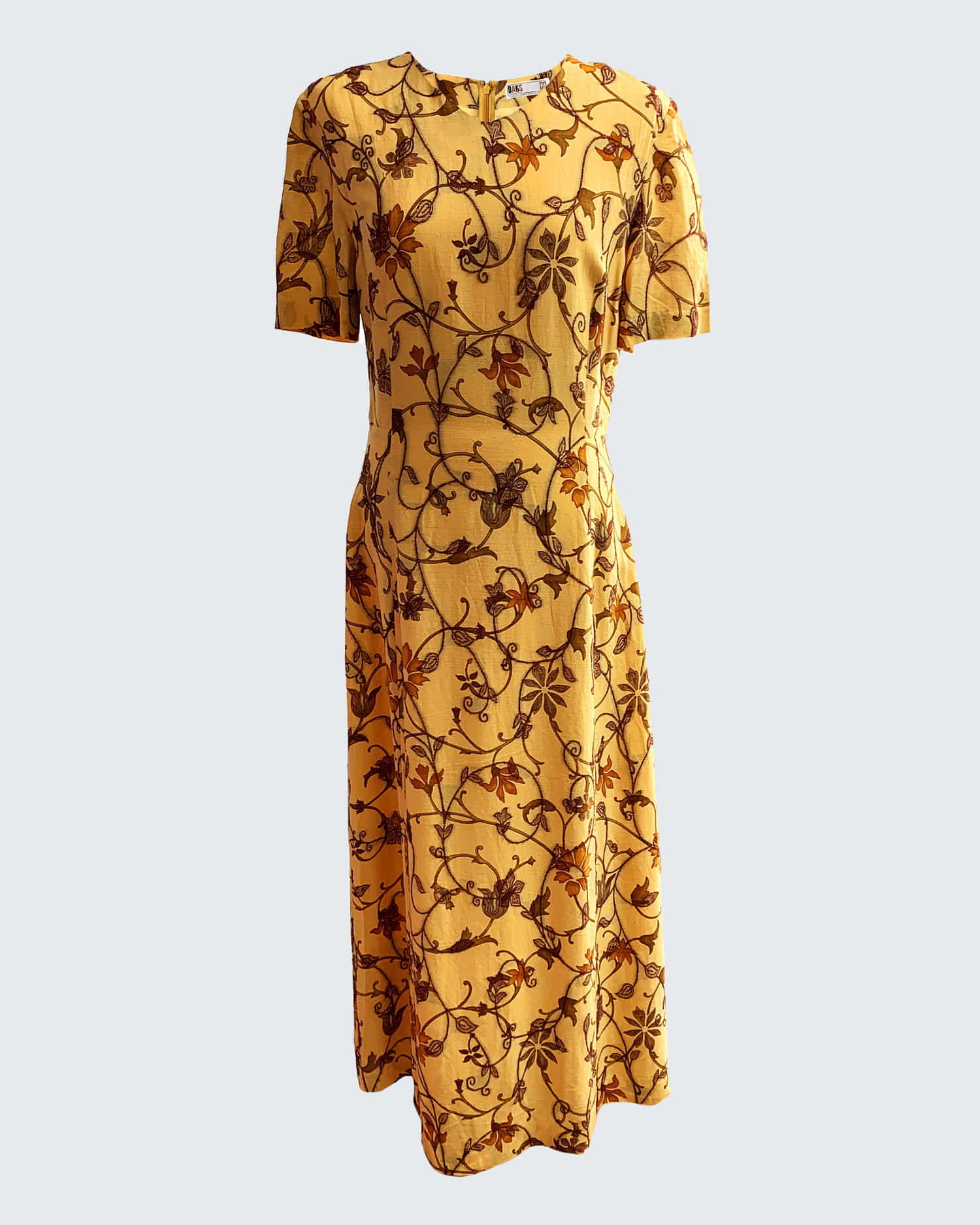 FLORAL SHORT SLEEVE LINEN LONG DRESS (9)