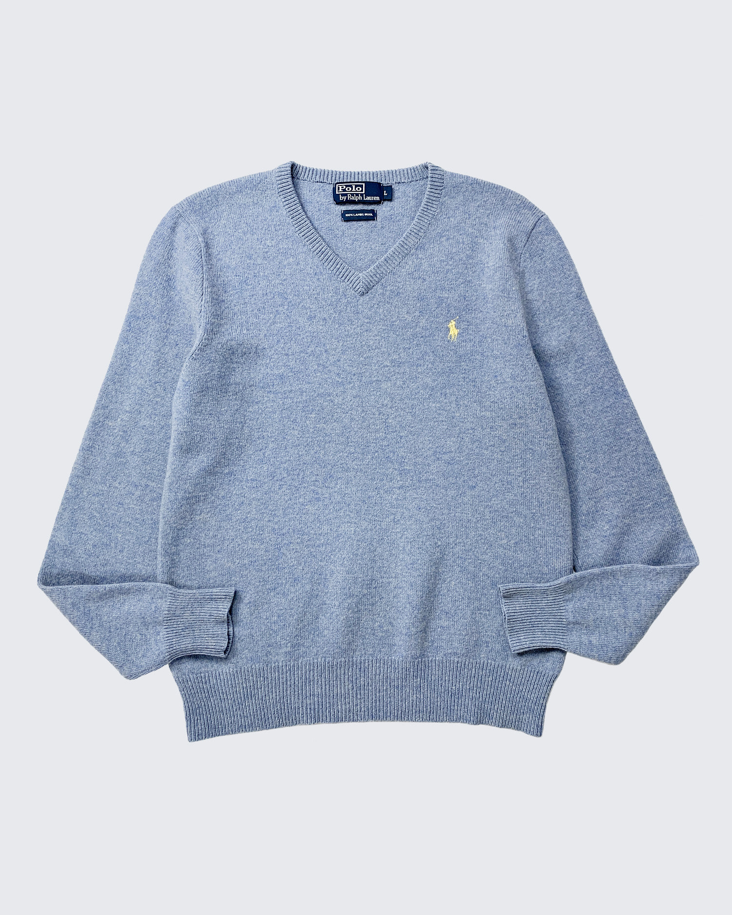 LAMBSWOOL V-NECK SWEATER (L)