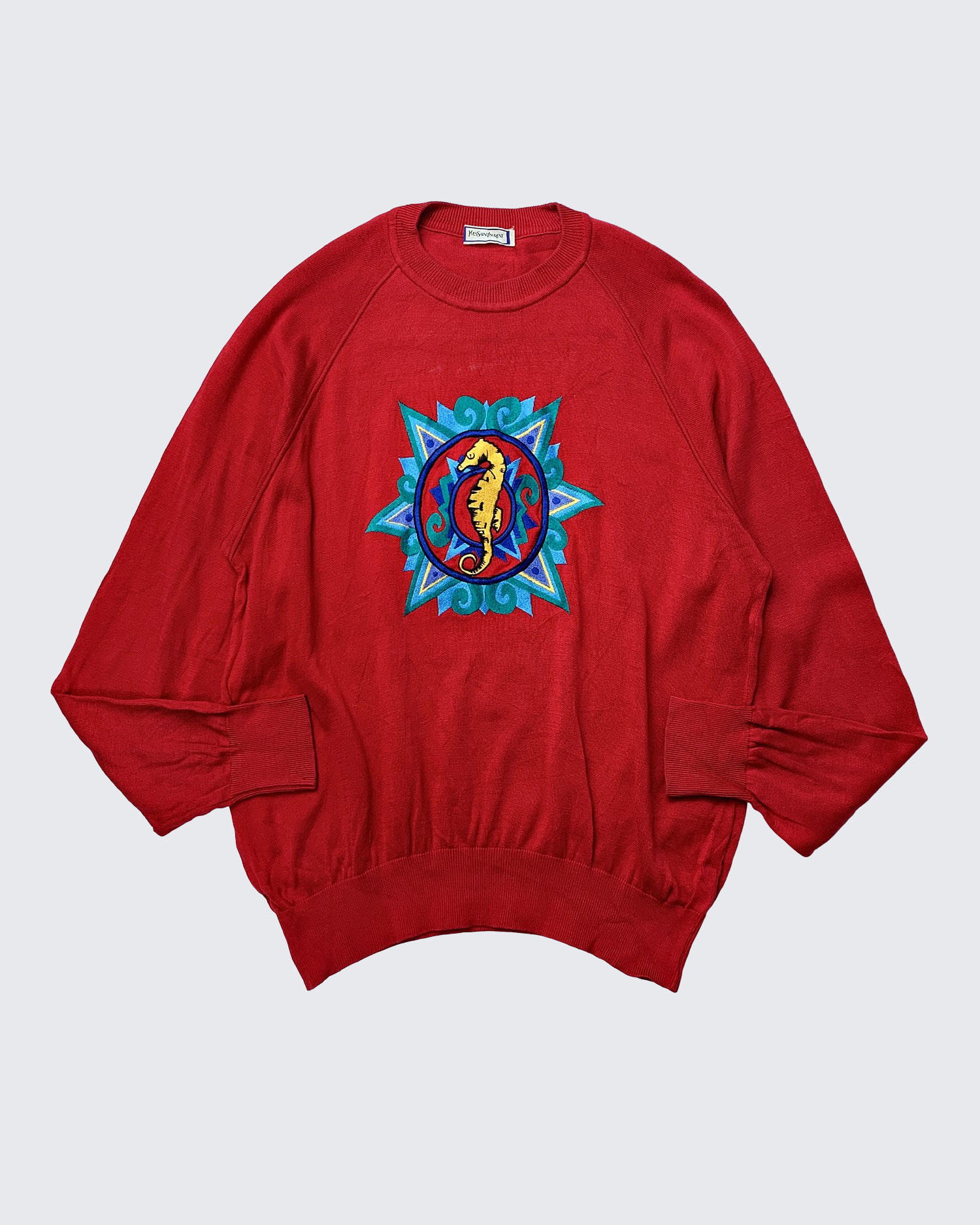 SEA HORSE EMBROIDERED SWEATER (M)