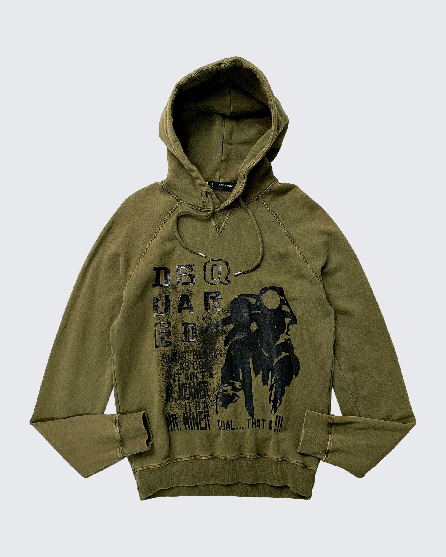 VINTAGE-EFFECT MINER GRAPHIC HOODIE (M)