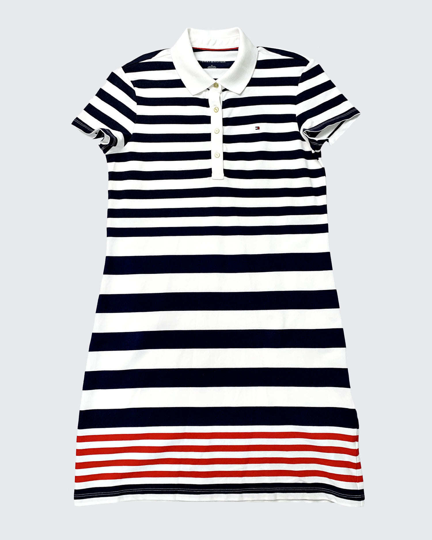 STRETCH STRIPED SHIRT DRESS (M)