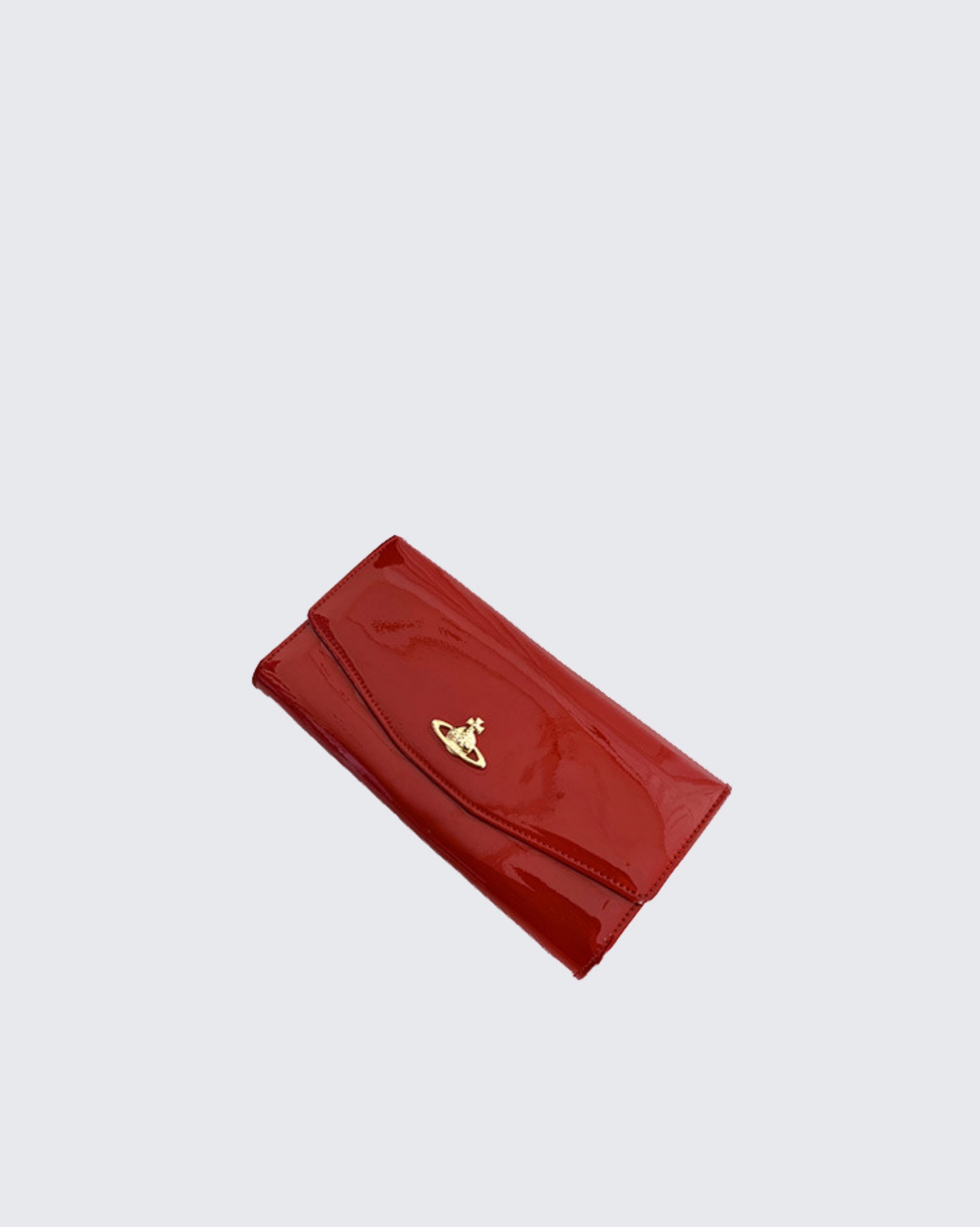 RED PATENT ORB LONG WALLET