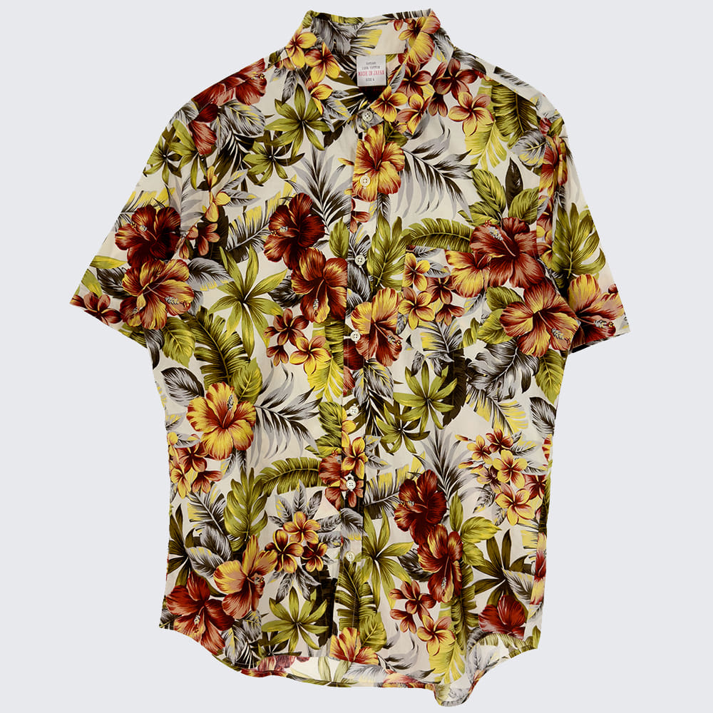 코튼 하와이안 반팔 셔츠 (남성 95-100)