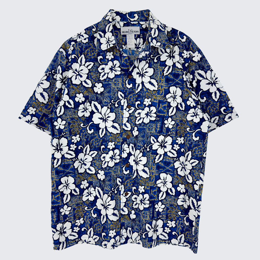 코튼 하와이안 반팔 셔츠 (남성 100)