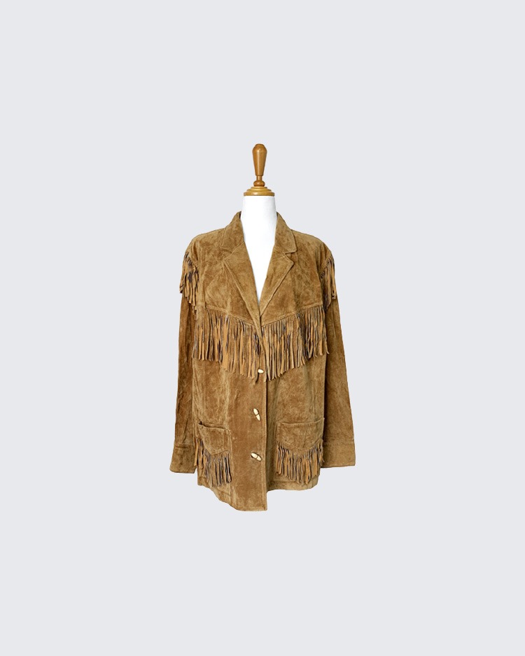 HORSE HIDE SUEDE FRINGE WESTERN JACKET (2X)