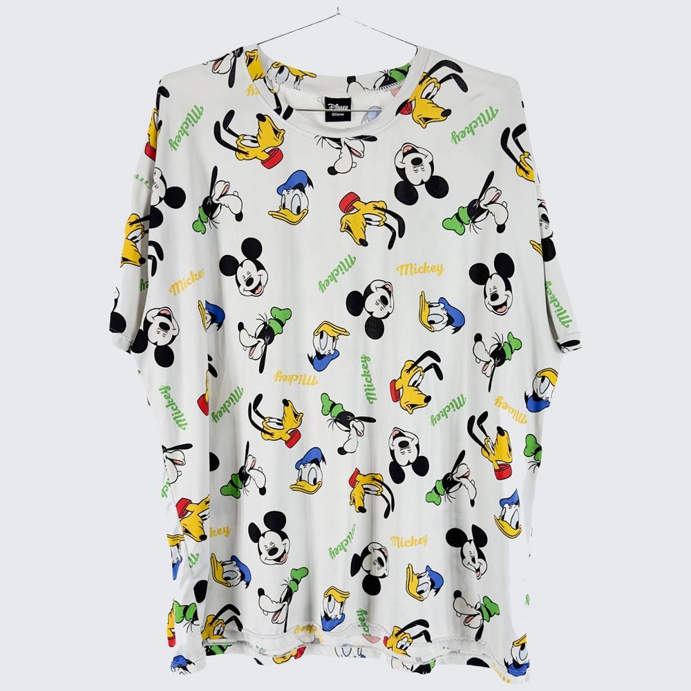 [디즈니] 스판 폴리 반팔 티셔츠 (여성 오버핏)