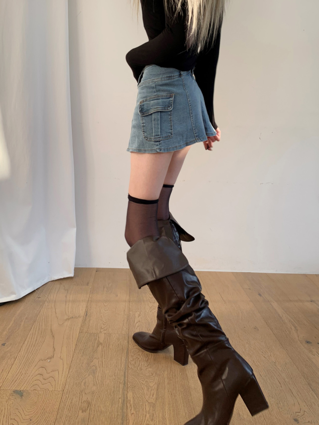 【suzen】Rosion Wrinkle Two Way Long Boots SUZEN :: 스젠