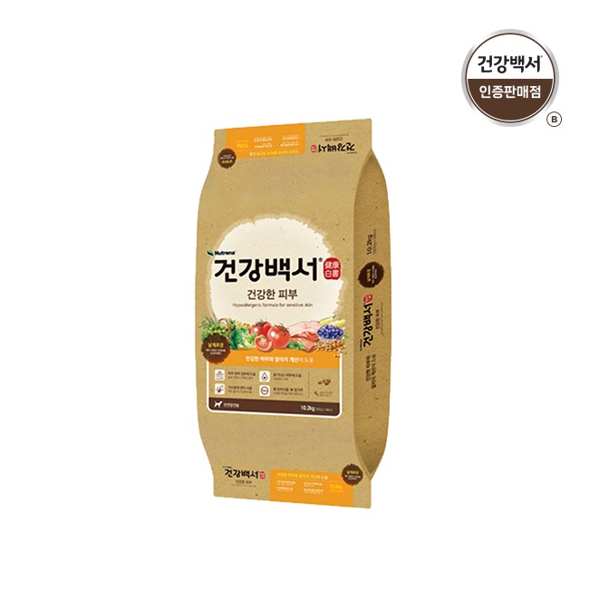 건강백서 대용량 강아지사료 전연령용 피부 10.2KG