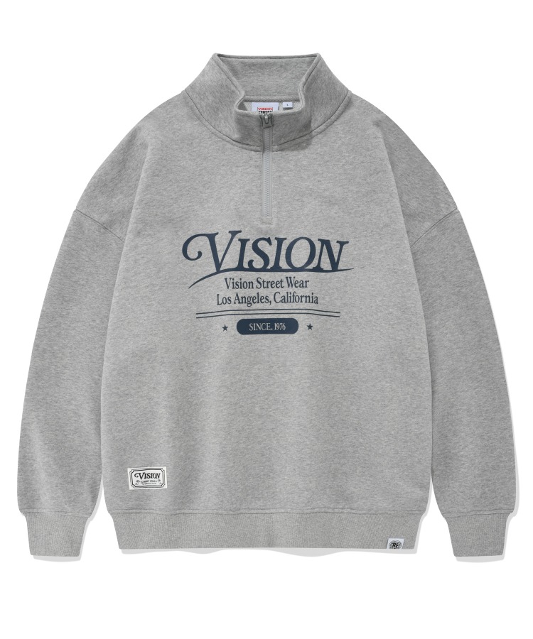 VSW Wording Half Zip Up Gray