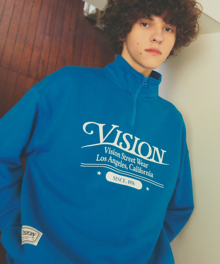 VSW Wording Half Zip Up Turkish Blue