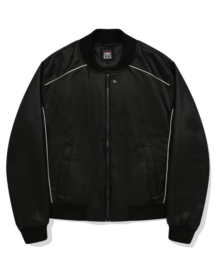 VSW Faux Leather Motor Blouson Black