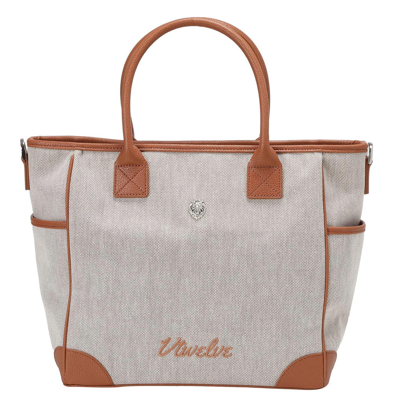 TWO-TONE OXFORD MEDIUM TOTE_BR