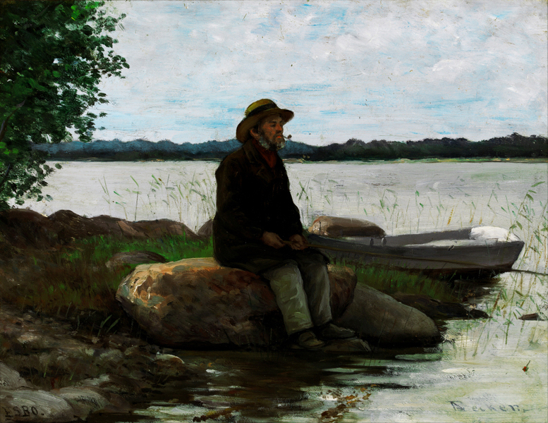 Adolf Becker von - An angler