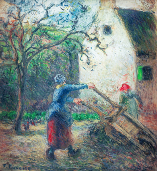 Camille Pissarro - FEMME VIDANT UNE BROUETTE