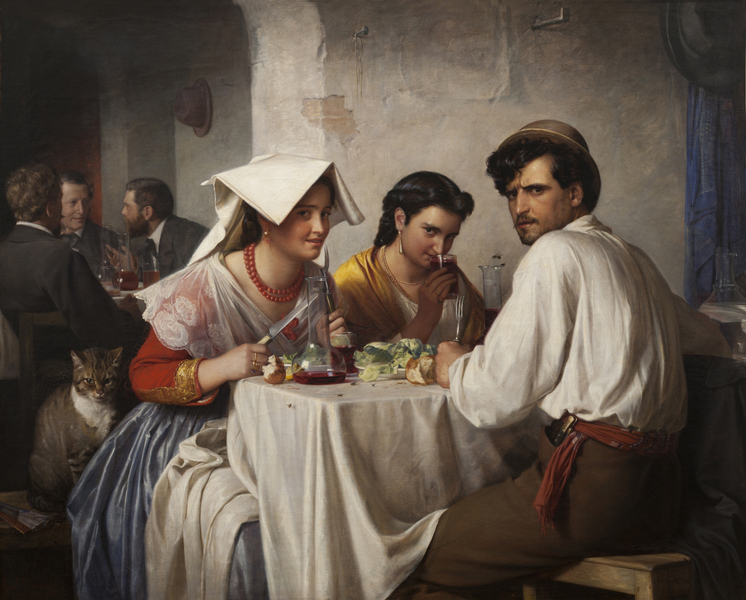 Carl Heinrich Bloch (1834–1890) - In a Roman Osteria