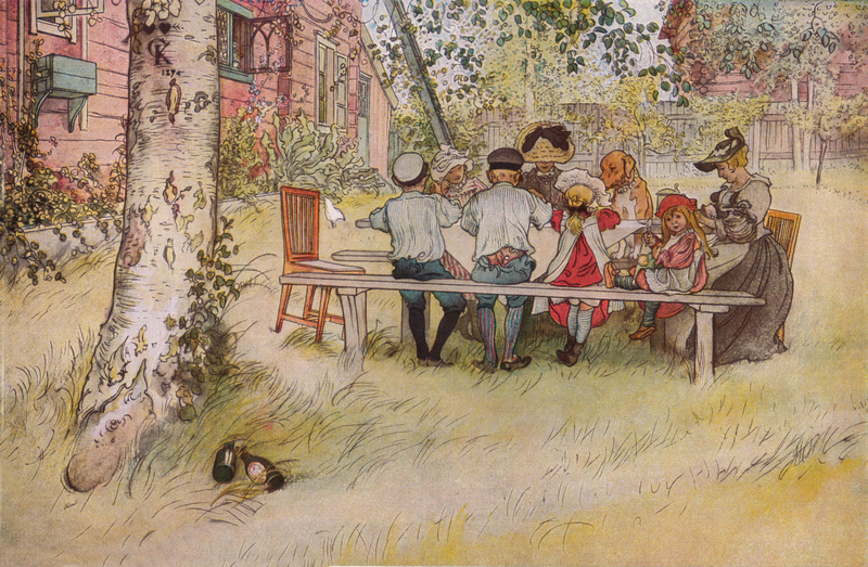 Carl Larsson - Breakfast under the big birch  1853 - 1919