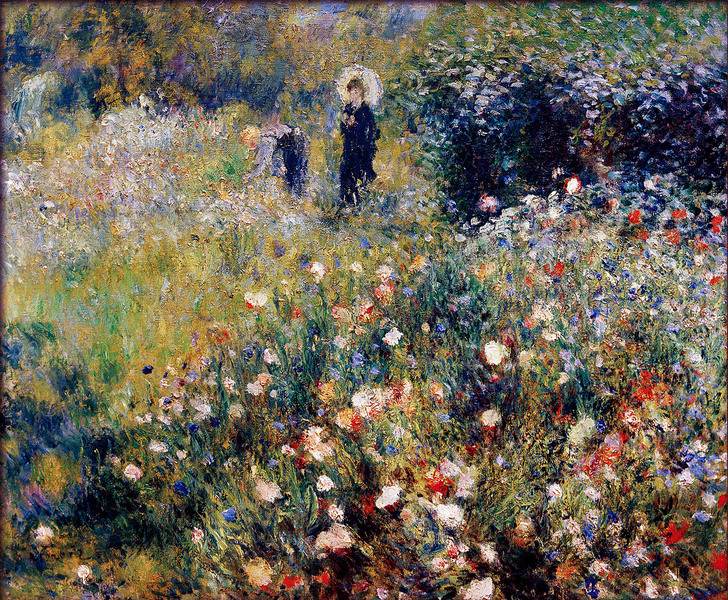 Pierre-Auguste Renoir-summer landscape(aka woman with a parasol in a garden)1873