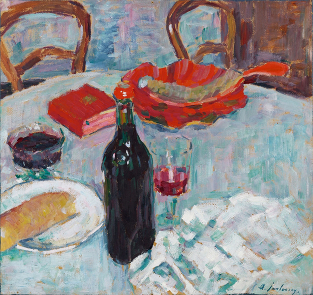 Alexej von Jawlensky - Stilleben mit Weinflasche c1904