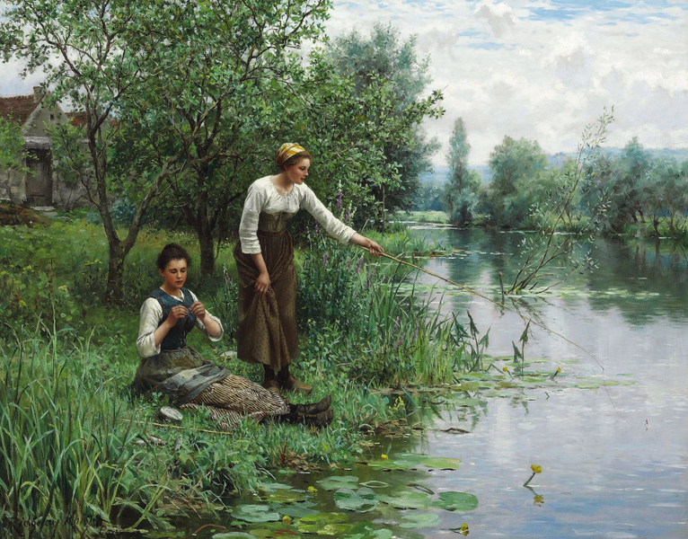 Daniel Ridgway Knight - Two Women Fishing