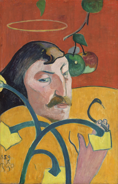 Paul Gauguin - Self Portrait with Halo and Snake