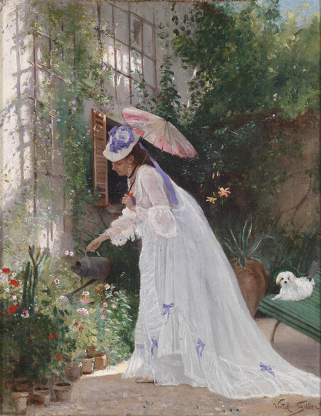 Victor Gabriel Gilbert - Liebevolle Blumenpflege