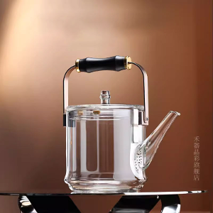 Gunya Glow Light Pot Handle High-Quality Heat Resistant Glass Kettle Transparent 1130 ml