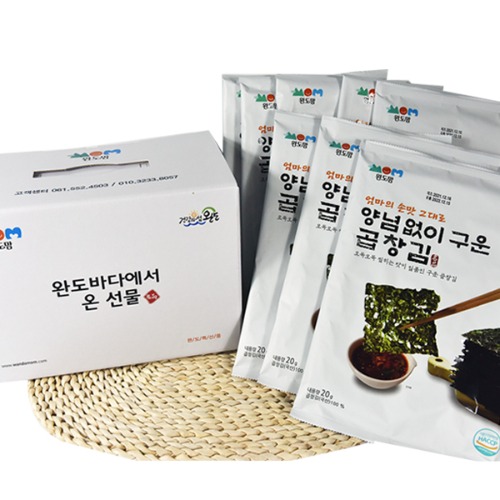 완도청정마켓[완도맘]엄마의 손맛 그대로 양념없이 구운 곱창김 전장 6매X5봉[완도맘]엄마의 손맛 그대로 양념없이 구운 곱창김 전장 6매X5봉자체브랜드기본트렌드