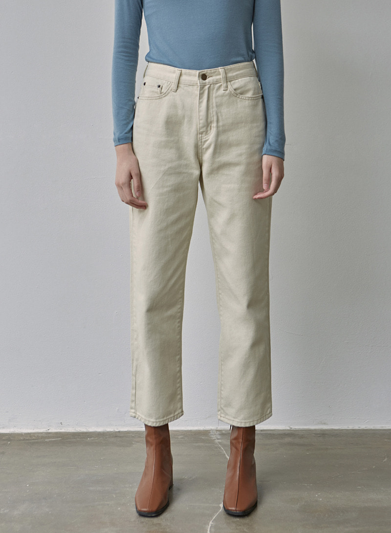 COZY COTTON STRAGHIT PANTS_CREAM