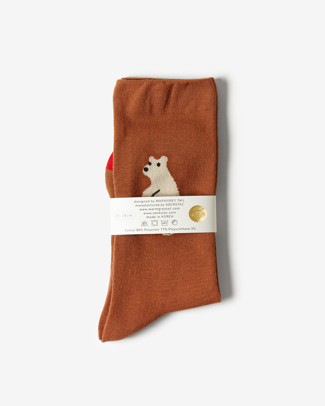 HUGGY BEAR SOCKS - BROWN