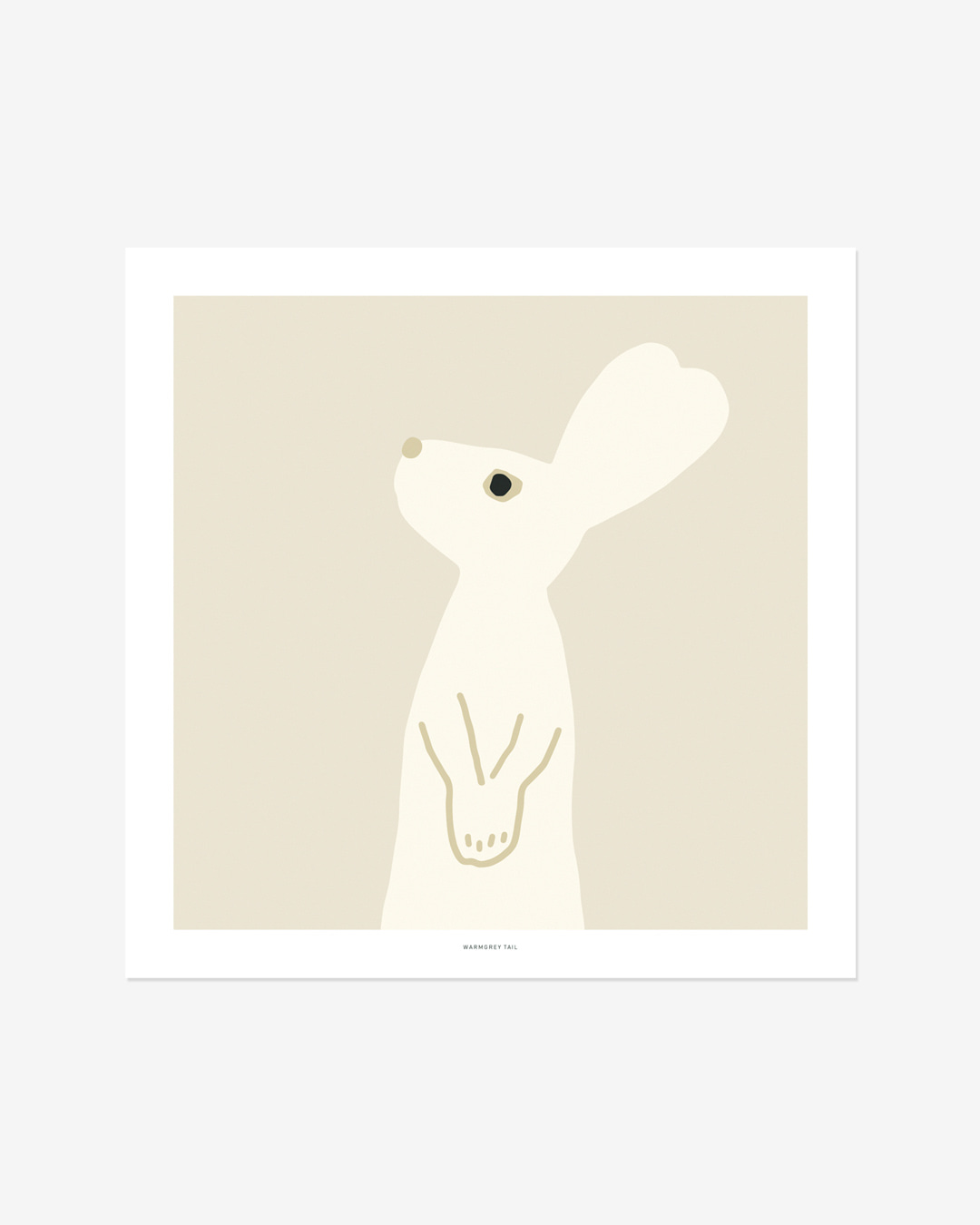 HEART RABBIT - BEIGE POSTER [SQUARE]